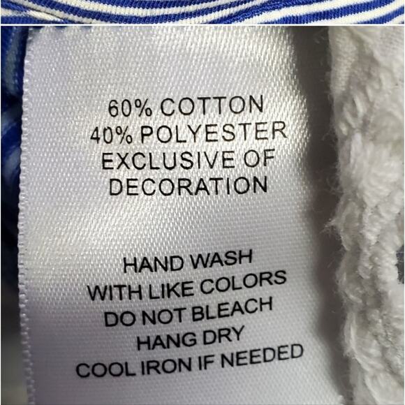 Rebecca Malone blue and white striped lane trimmed tunic size‎ large - Picture 6 of 6